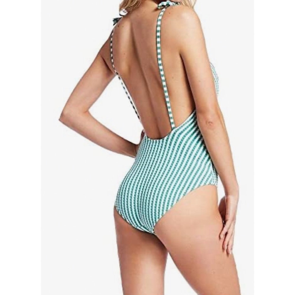 NWT Jessica Simpson V-Neck Tie Shoulder Swimsuit